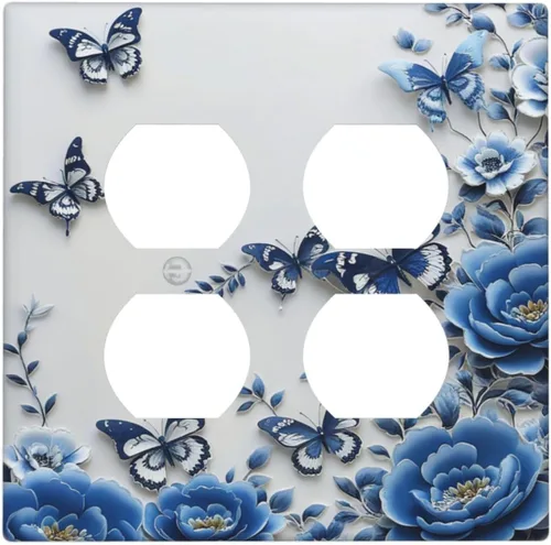 Miniatura 75 de Cubiertas Decorativas para Tomacorrientes Boho Floral Beige Flor y Hoja Botánico 1 Gang Interruptor de Luz Dúplex Placa Cubierta Placas de Boho
