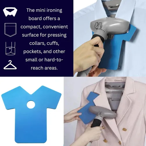 Miniatura 7 de SALAV® Juego de accesorios: prensa para pantalones, cepillo de tela, mini tabla de planchar, paquetes descalcificadores de 3 piezas, compatible