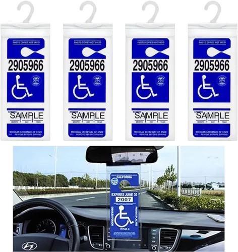 Miniatura 7 de JOYCOURT 2 soportes portátiles para discapacitados, ultra transparente, funda protectora para permiso de estacionamiento para discapacitados