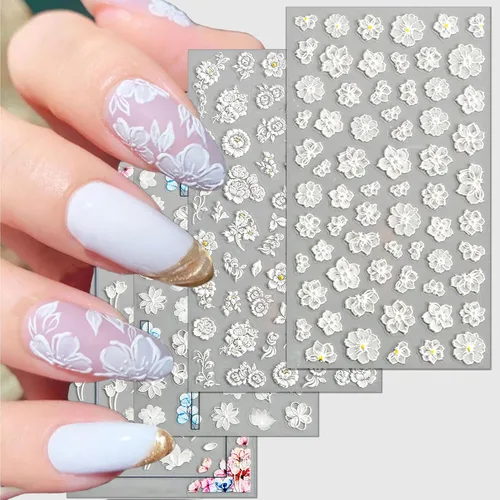 Miniatura 11 de TailaiMei Calcomanías para uñas de luna y estrella, para el día de San Valentín, calcomanías autoadhesivas de arte de uñas de corazón dorado