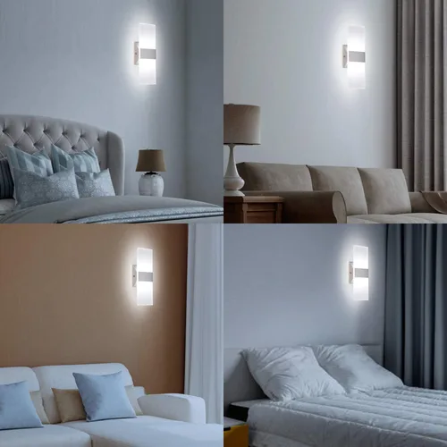 Miniatura 27 de TRLIFE Apliques de Pared LED Regulables, Aplique de Pared Moderno de 4 Temperaturas de Color 12W Luces de Pared Regulables Juego de 2 Luz Montada