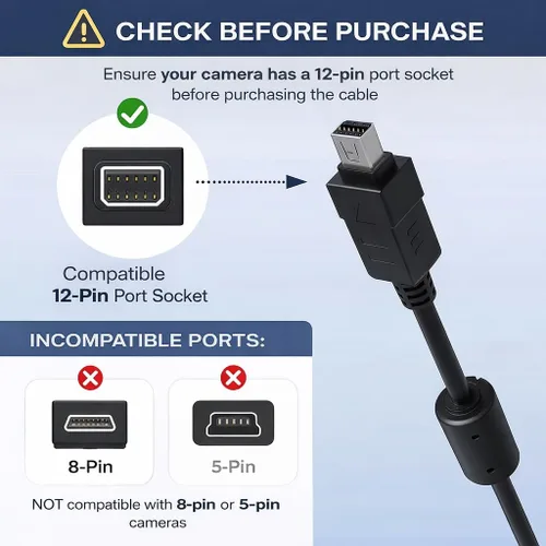 Miniatura 3 de Master Cables Olympus CB-USB5 CB-USB6 CB-USB8 Cable de carga y transferencia de datos USB para cámaras Olympus Tough TG Series, Stylus, FE, SZ, SH