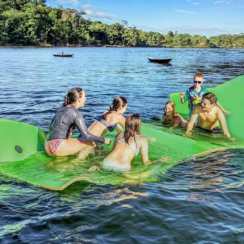 Miniatura 3 de MADOG - Alfombra de agua flotante para exteriores, para adultos, flotadores gigantes de piscina de 12 pies/18 pies para piscina, lago y océano, 3