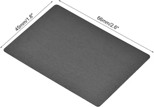 Miniatura 2 de uxcell Tarjeta de metal en blanco 2.598x1.772x0.020 in Placa de aluminio anodizado para bricolaje Impresión láser Grabado Negro 5
