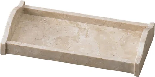 Miniatura 14 de Lujosa bandeja de tocador de mármol natural tallada a mano, organizador elegante y resistente para baño, dormitorio, maquillaje, encimeras, beige