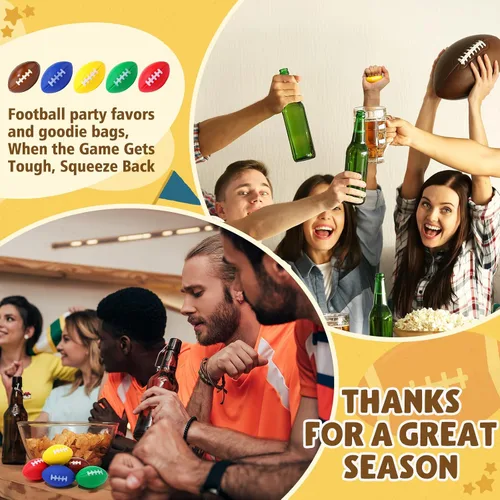Miniatura 4 de Skylety Juego de 20 mini bolas de fútbol para el estrés, 5 estilos, recuerdos de fiesta de fútbol a granel de 2.13 pulgadas, bola de estrés