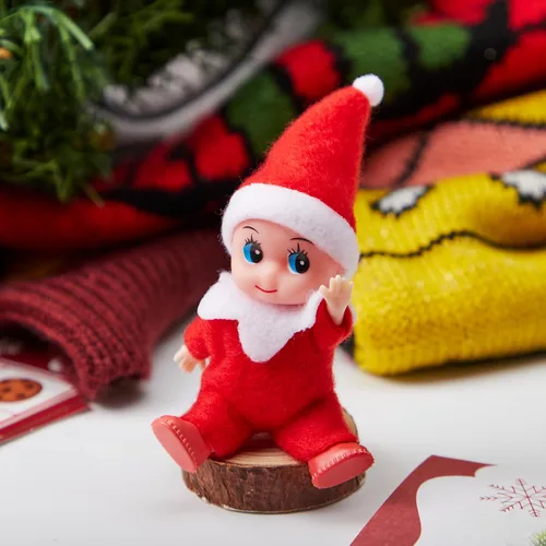 Miniatura 5 de JOYIN 1 paquete de muñeco de elfo rojo de Navidad de felpa suave para niños y adultos, accesorios, regalos de fiesta de Navidad, suministros