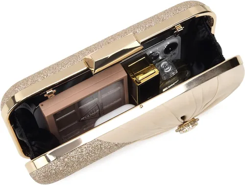 Miniatura 4 de Covelin Bolso de mano plisado de moda para mujer con bolso de noche de diamantes
