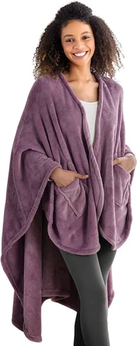 Miniatura 17 de Berkshire Blanket Primalush® Manta portátil, Capa de felpa con bolsillos y acogedora para estar en casa, ideal para adultos y adolescentes, Negro