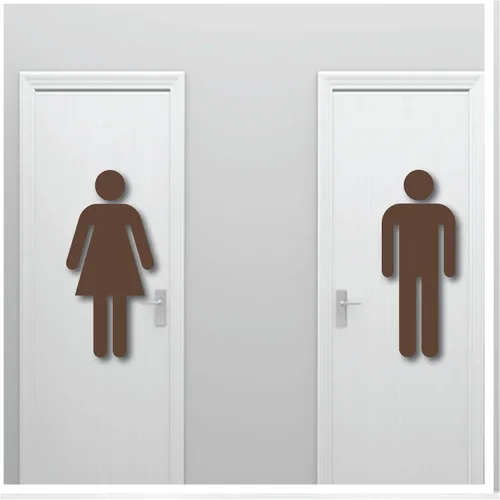 Miniatura 9 de Letrero grande de 20 pulgadas de alto para pared de hombre y mujer, adhesivo fuerte seguro para pared, diseño artístico mural para baño, baño, baño
