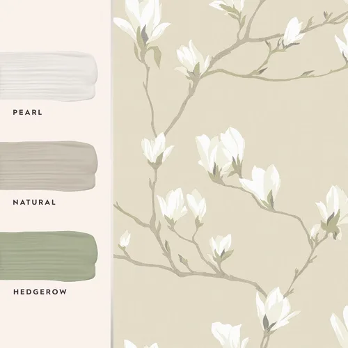 Miniatura 5 de Laura Ashley Magnolia Grove Papel pintado natural