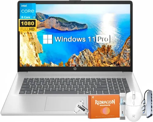 HP 17 computadoras portátiles 2025 para estudiantes de negocios, pantalla FHD de 17.3 pulgadas, procesador Intel de 8 núcleos, 16 GB de RAM, 1 TB