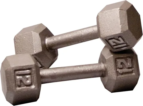 Miniatura 14 de Body-Solid Mancuerna hexagonal de hierro fundido, pesas de mano para hombres y mujeres, mancuernas de peso para entrenamiento de fuerza, culturismo