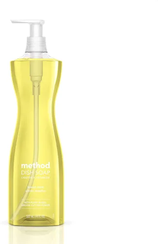 Miniatura 15 de Method Jabón de gel para platos, aroma a clementina, resistente a la grasa y alimentos pegados, fórmula libre de crueldad, fabricado con plástico
