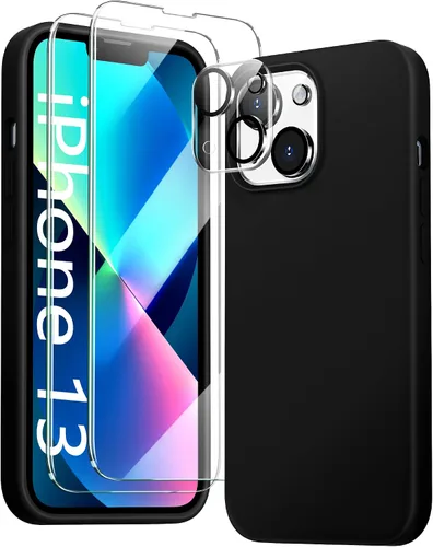 Miniatura 7 de Funda 5 en 1 para iPhone 13 de 6.1 pulgadas, con 2 protectores de pantalla + 2 protectores de lente de cámara, funda protectora delgada de silicona