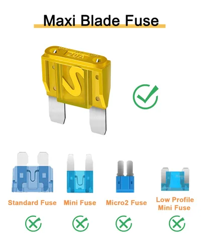 Miniatura 4 de 10 fusibles maxi de 20 amperios, fusible de hoja automotriz de 20 A 32 V para automóvil, automóvil, caravana, barco, camión