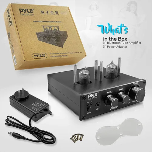 Miniatura 7 de Amplificador de tubo Bluetooth Pyle Receptor estéreo - Amplificador de potencia de tubo de vacío de 600W para audio doméstico de escritorio con 2