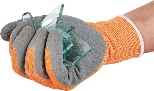 Miniatura 7 de Vgo... Cut Resistant Gloves,Cutproof Work Gloves Men Women,Latex Rubber Coated,EN388 level C, ANSI level A3(RB2148HY,Orange)