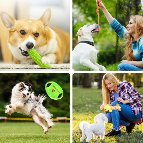 Miniatura 7 de Aipper Juguetes para perros, paquete de 25 unidades para diversión y limpieza dental, paquete de juguetes masticables para cachorros con juguete