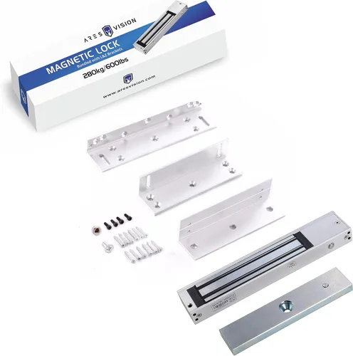 Miniatura 4 de Cerradura electromagnética de 396.8 lbs / 350 libras con soporte Z - Kit de bloqueo Mag de 12 V CC para sistemas de control de acceso, cerradura