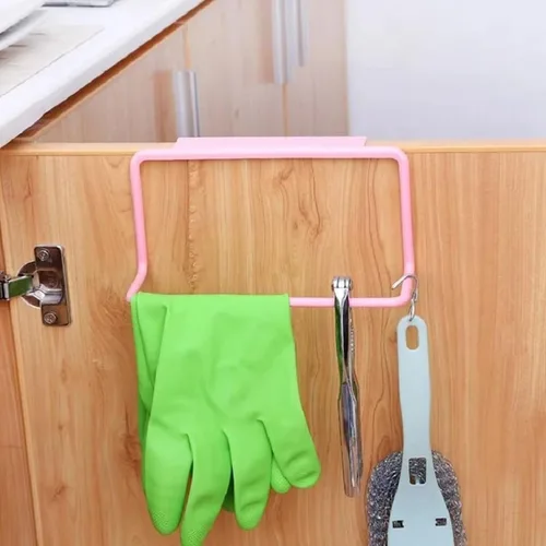 Miniatura 5 de Toallero de trapo, 2 unidades, para armario de cocina, sin perforaciones, de plástico, para colgar toallas, barra de toallas, soporte para toallas