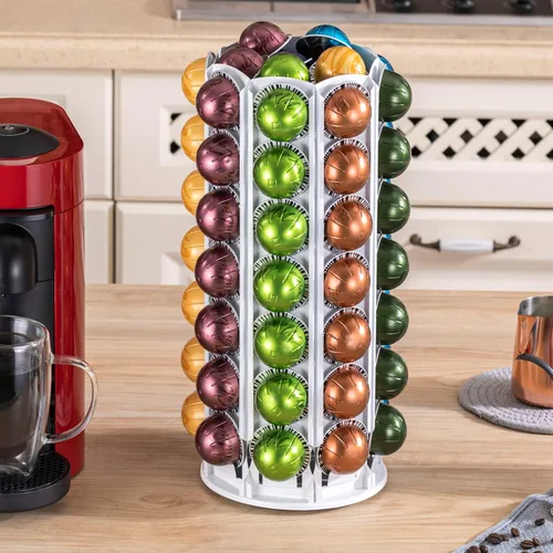 Miniatura 4 de Soporte para cápsulas Vertuo de FlagShip para cápsulas Nespresso, soporte de café con carrusel y elegante diseño en blanco