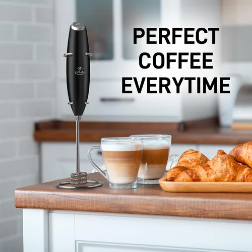 Miniatura 208 de Zulay Milk Boss Espumador de leche potente manual, hace espuma para latte, batidor para mezclar bebidas, café, miniespumador para capuchino, frappé
