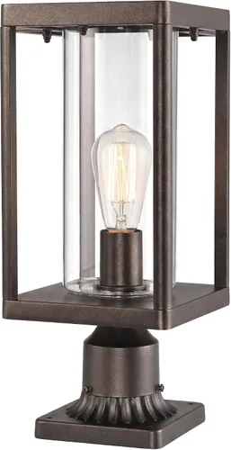 Miniatura 16 de Beionxii Farol de poste para exteriores, luminaria de poste moderna grande de 20 pulgadas, luces de pilar exteriores con base de montaje para pilar