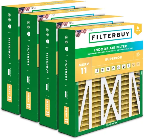 Miniatura 27 de Filterbuy Filtro de aire MERV 11 de 10 x 17 x 2 pulgadas Defensa Superior contra Mascotas y Alergias (paquete de 4), filtros exteriores plisados