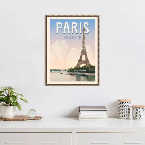 Miniatura 5 de Amanti Art Framed Canvas Wall Art 24x18 Retro Style Travel Poster III by Victoria Barnes, Framed Wall Art Canvas, Cityscapes Artwork, Traditional