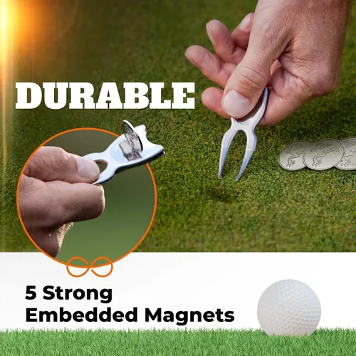 Miniatura 6 de Frogger Golf HOP! Marcador magnético de bolas y herramienta de reparación de Divot