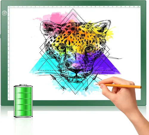 Miniatura 23 de LitEnergy A3 Caja de Luz LED para Calcar, Ultradelgada, con USB Ajustable, Luz LED Artcraft para Tatuajes, Transmisión, Bosquejos, Animación, Verde