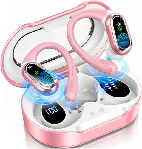 Auriculares inalámbricos, auriculares Bluetooth 5.4 2026 deportivos, 50 horas estéreo de alta fidelidad con graves profundos con micrófono ENC con