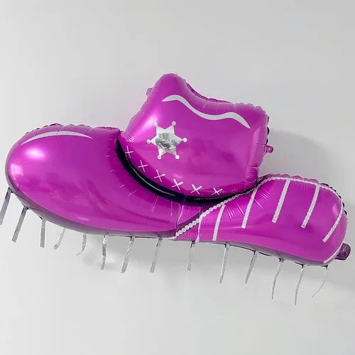 Miniatura 3 de 4 botas de vaquera rosa+sombrero de papel de aluminio/decoraciones de primer cumpleaños de rodeo niña/decoraciones de fiesta de vaca
