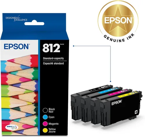 Miniatura 2 de Epson 812 DURABrite Ultra Tinta de Capacidad Estándar Negro y Cartucho de Color (T812120-BCS) Funciona con Workforce Pro