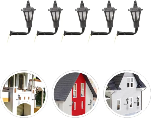 Miniatura 9 de Lámpara de pared en miniatura para casa de muñecas, lámpara de pared LED en miniatura vintage, modelo de casa de muñecas (tamaño A)