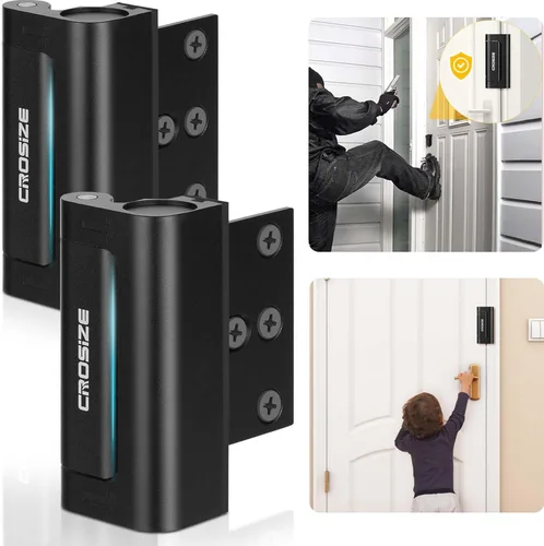 Cerraduras de seguridad para puertas domésticas, paquete de 2, cerraduras de refuerzo de puerta de metal, de 3 pulgadas, soportan 1000 libras de