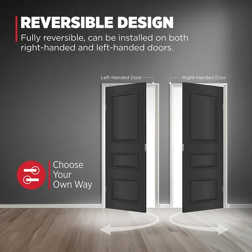 Miniatura 6 de Kwikset Milan - Manija de puerta de paso interior, palanca para puertas de armario y pasillo, manija reversible sin bloqueo, níquel satinado