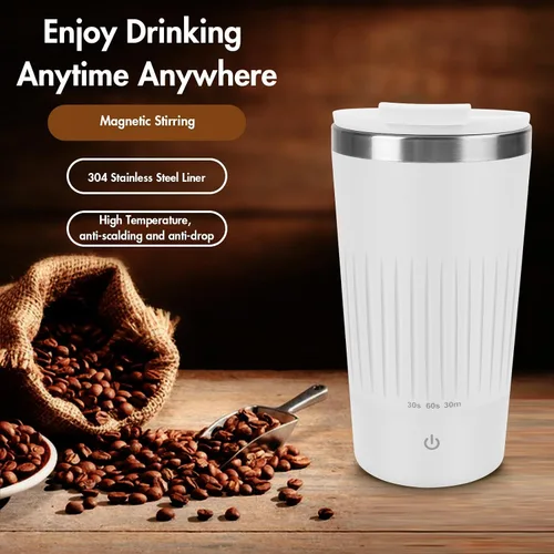 Miniatura 4 de Beyoung Taza de café autoagitadora, magnética automática de 14 onzas con 3 funciones de mezcla, vaso de viaje para automóvil para chocolate