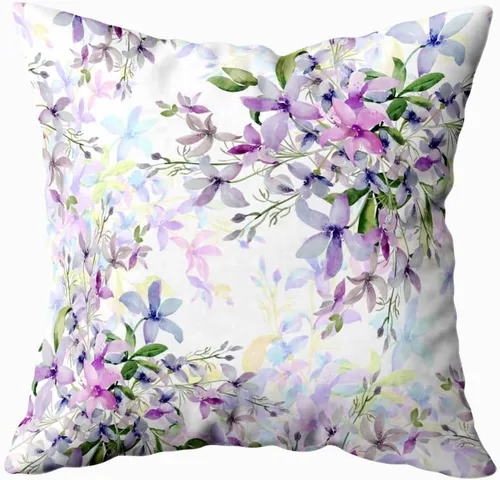 Funda de almohada de flores silvestres de 18 x 18 pulgadas, fundas de almohada de acuarela para el hogar, sofá, cama, asiento de automóvil