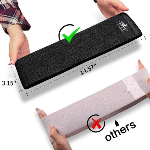 Miniatura 3 de Hatha Yoga Large Resistance Band,14.5" x3.15",Fabric Exercise Loop Bands with Instruction Guide and Carry Bag, Set of 3.