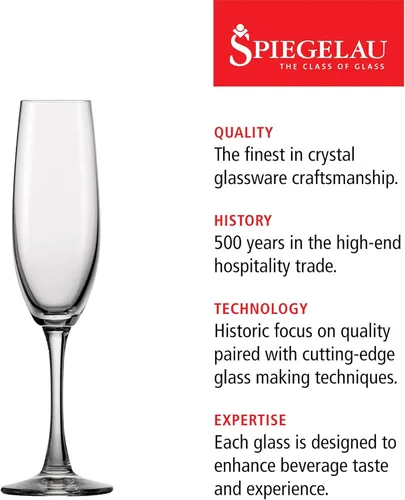 Miniatura 2 de Spiegelau Copas de Champán para Amantes del Vino, Juego Elegante de Copas de Champán de Cristal para Regalo, Perfecto para Prosecco, Rosa Espumoso