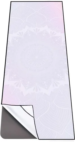 Miniatura 20 de QiyI Toalla para Esterilla de Yoga con Bolsillos en las Esquinas, Toallas de Yoga Antideslizantes que Absorben el Sudor para Yoga Caliente, Mantas