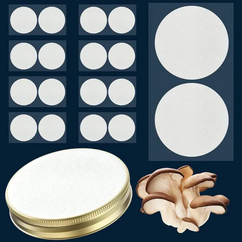 Miniatura 9 de 64 unids 0.787 in diámetro sintético filtro disco hidrófobo PTFE membrana 0.3um poro tamaño adhesivo fuerte para el cultivo de hongos