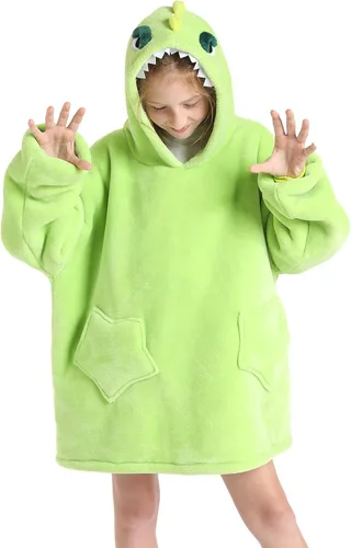 Miniatura 8 de Manta de gran tamaño con capucha para niños, manta Sherpa para niños y adolescentes, sudadera gigante con capucha esponjosa