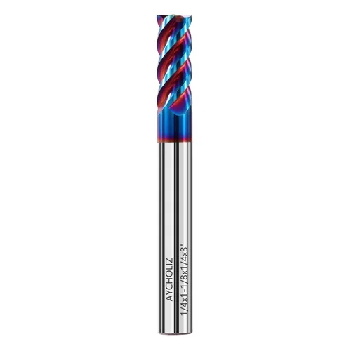 Miniatura 15 de Juego de fresas de extremo cuadrado de carburo sólido de 1/2 "65HRC extralarga de 4 pulgadas, cortador de fresado CNC de 4 flautas para acero