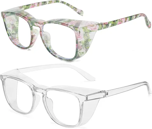 Miniatura 18 de Gafas protectoras de seguridad, lentes claros a prueba de empañamiento/rayones, para hombre, marco transparente Rosado