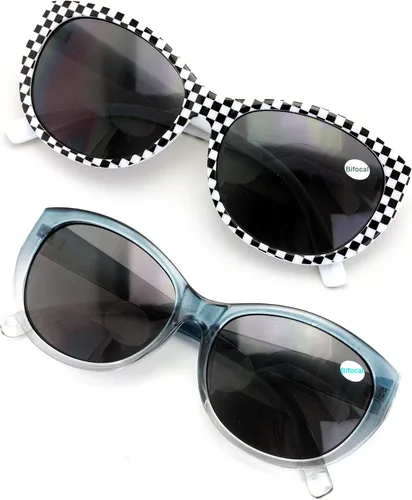 Miniatura 7 de 2 pares de lentes de sol de lectura bifocales para mujer Cateye Vintage Jackie Oval