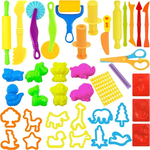 Miniatura 10 de Juego de herramientas de plastilina, 18 piezas de juegos de plastilina para niños de 4 a 8 años, accesorios creativos de plastilina con cortadores