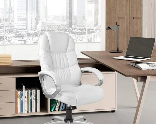 Miniatura 2 de Silla de oficina para computadora, respaldo alto, ergonómica, ajustable, silla de escritorio giratoria de piel sintética ejecutiva con reposabrazos